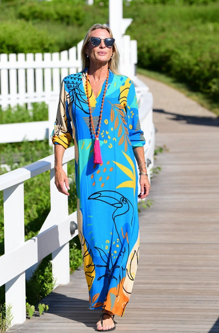 Exuma Kaftan / Blue Toucan Street Vibe