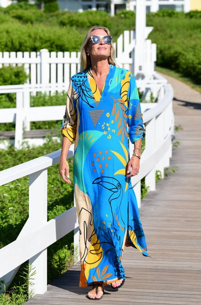 Exuma Kaftan / Blue Toucan Holiday-Party Sharp Finish