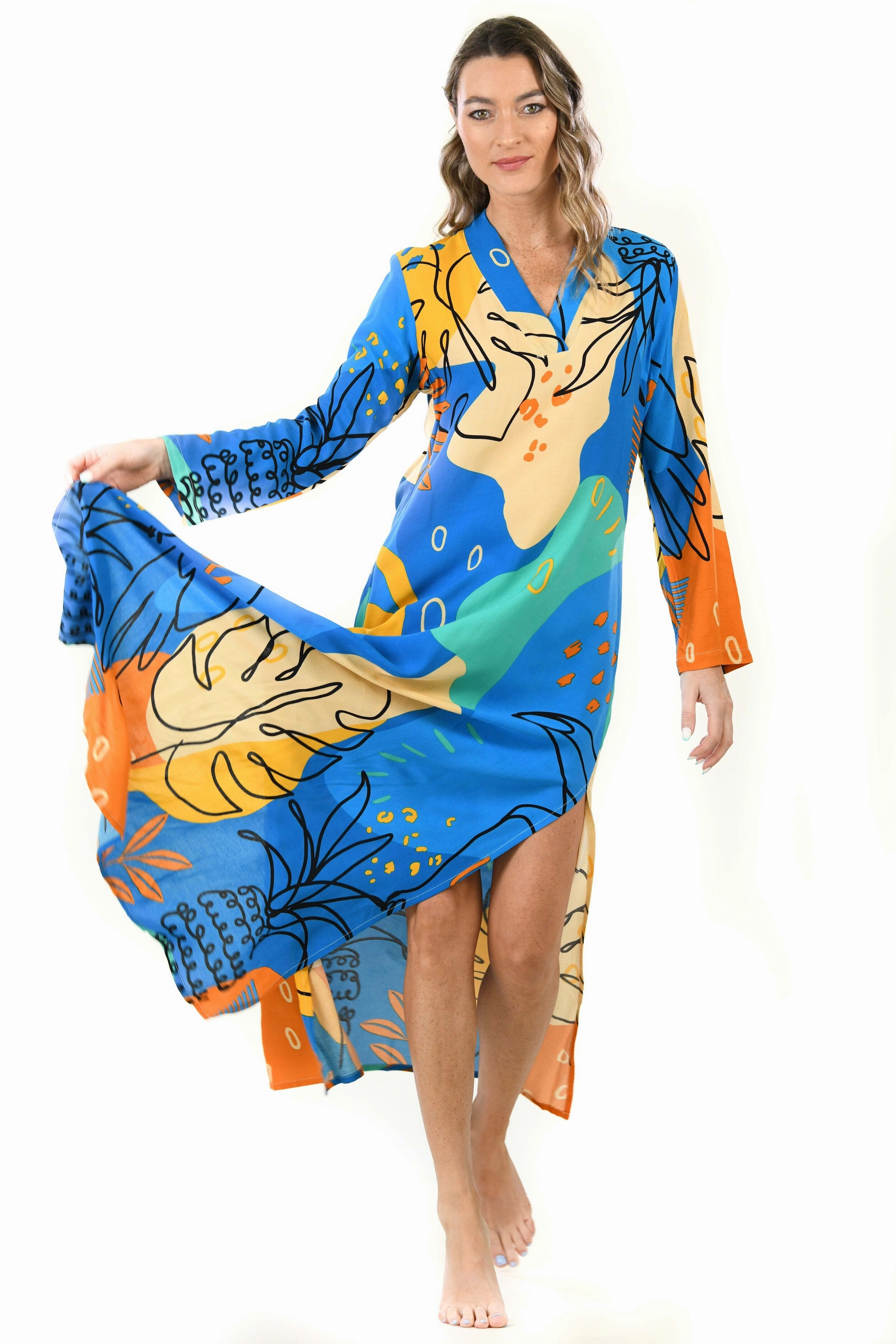 Exuma Kaftan / Blue Toucan Work Fitwear