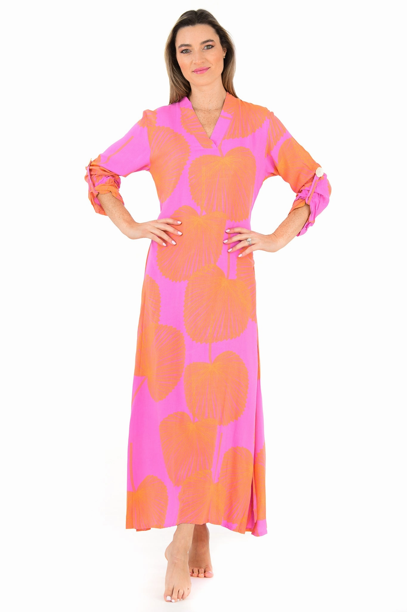 Exuma Kaftan / Magenta Fan Coral Vibrant Look