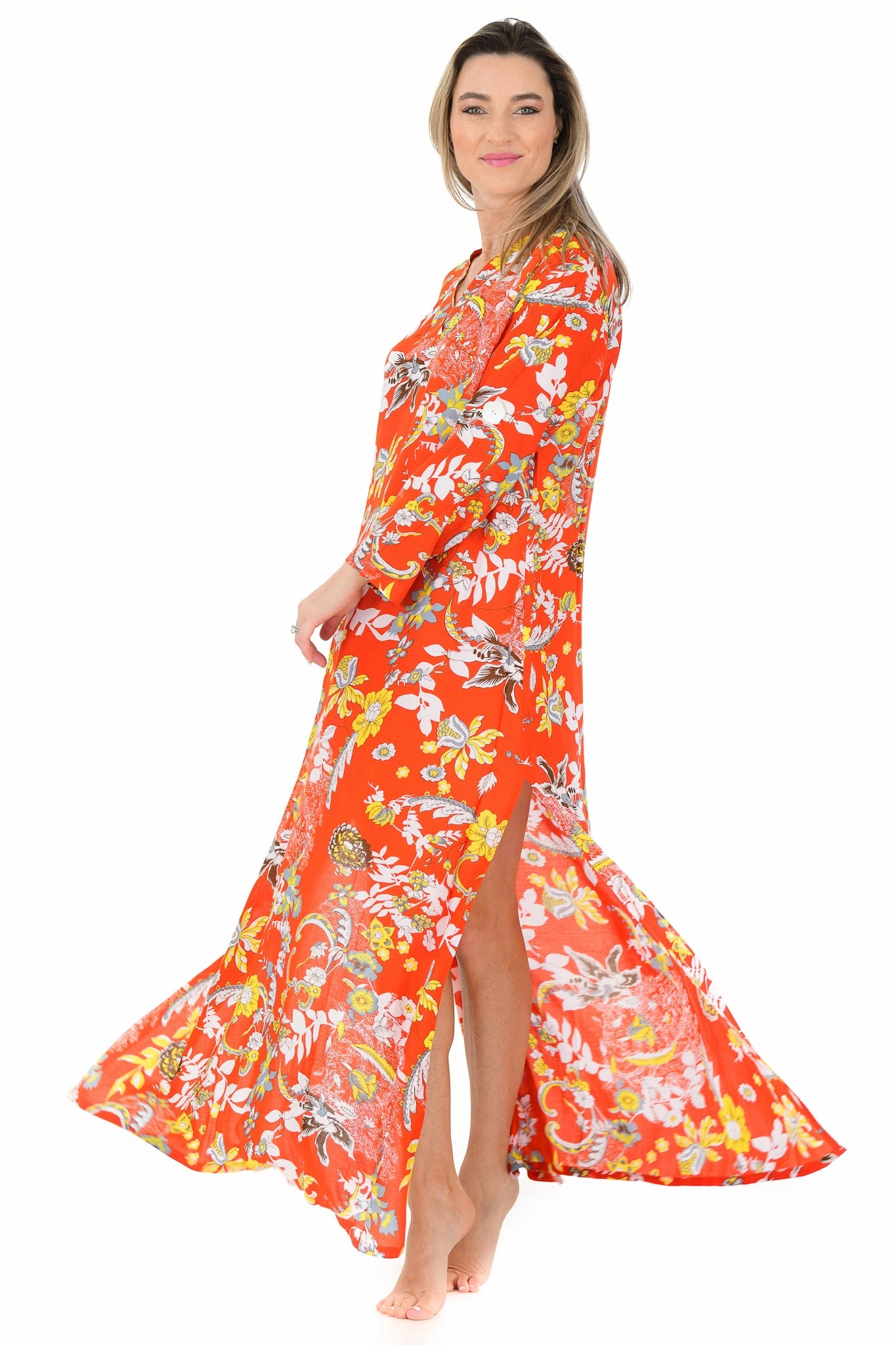 Modern Lines Exuma Kaftan / Orange