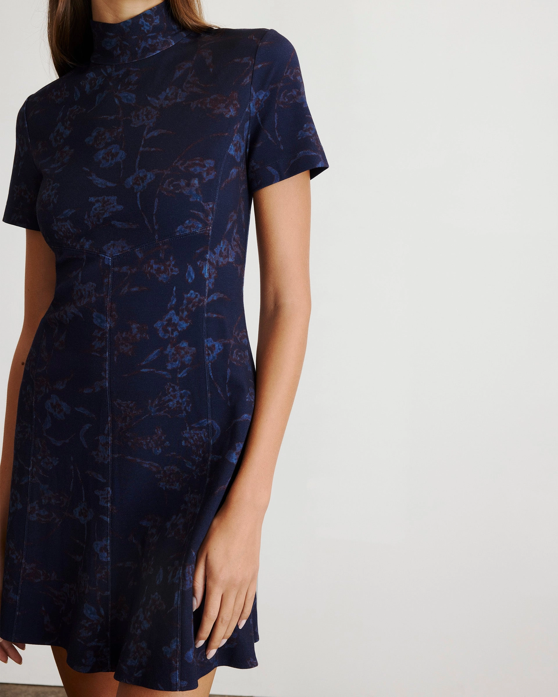 Lace-Sleeve Short Thea Dress