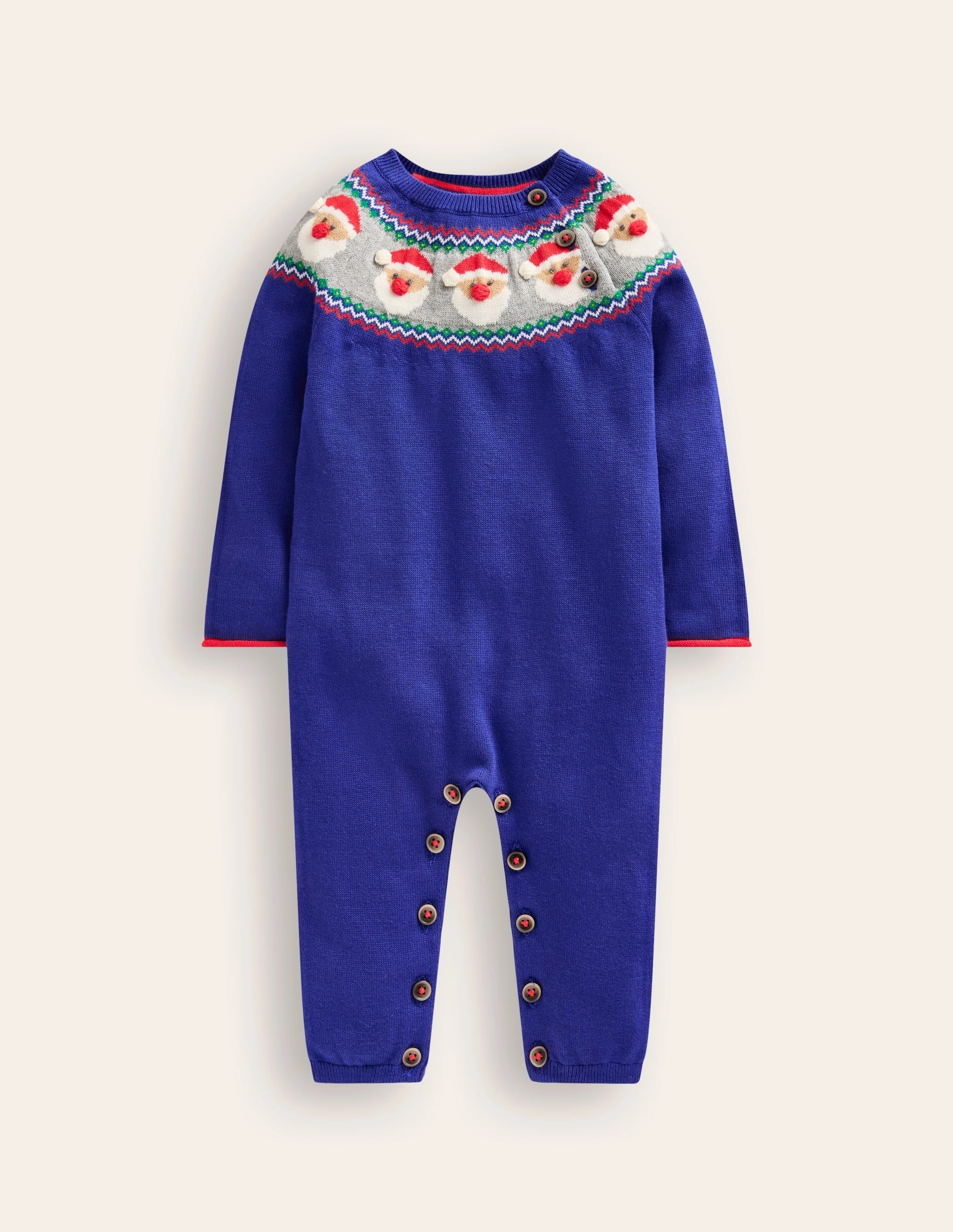 Fair Isle Knitted Romper-Starboard Blue Fair Isle Loose Friends Loose Fine