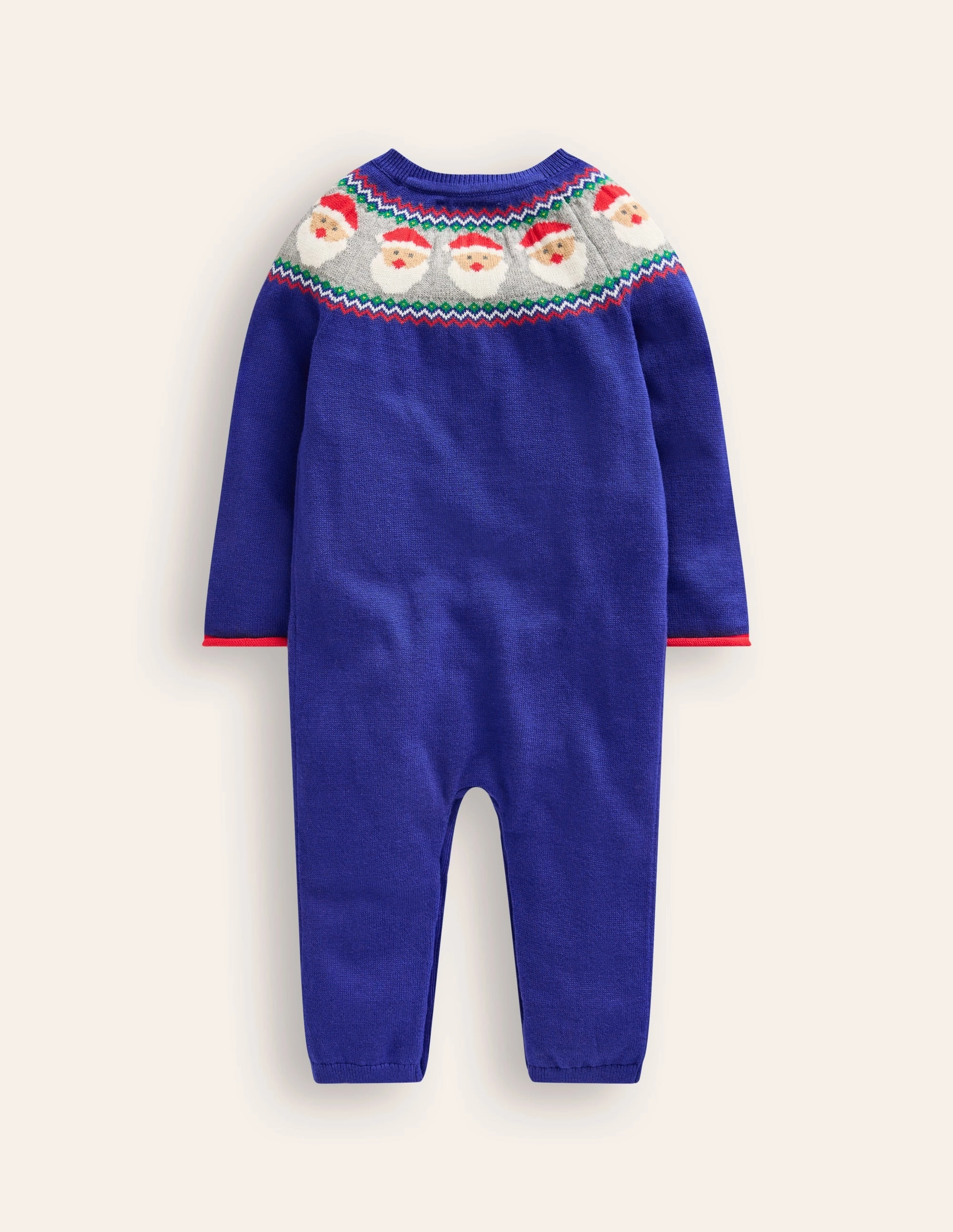 Fair Isle Knitted Romper-Starboard Blue Fair Isle Stylish Gym