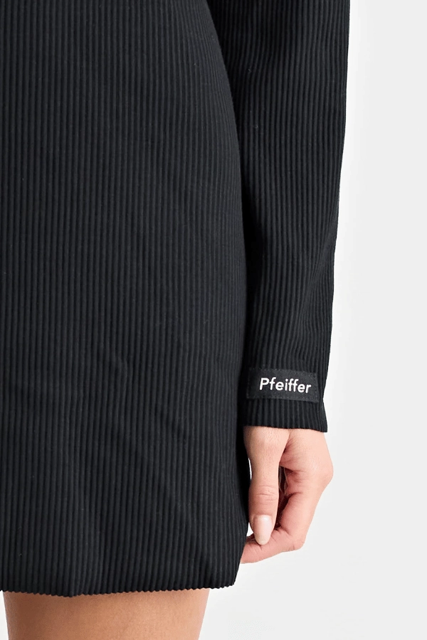 Fairbank Rib Dress Black Sun-Protective Sporty-Look