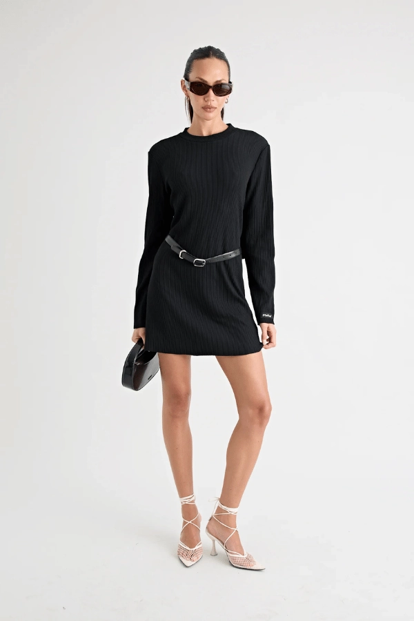 Fairbank Rib Dress Black Trend-Inspired