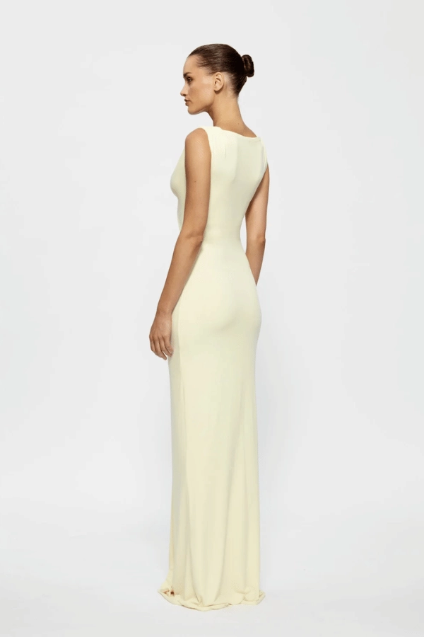 Minimalist fit-and-flare Flattering Fit Wear Faith Dress Lemon