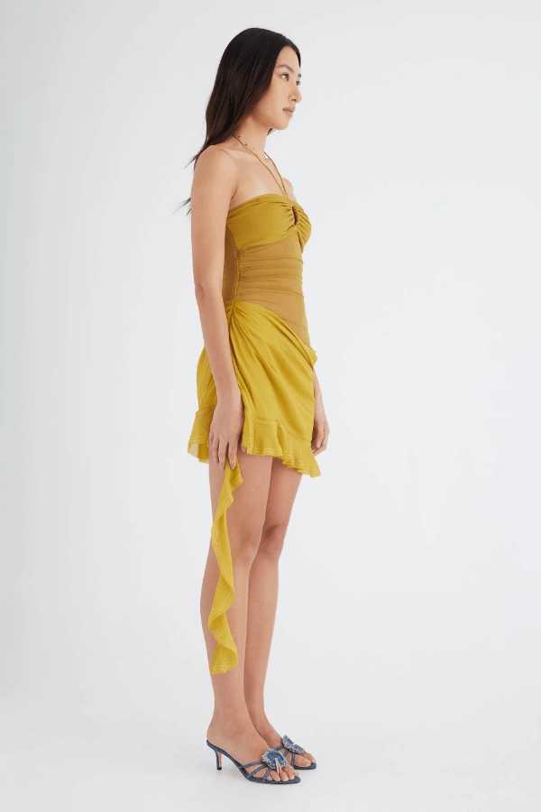 Work Appropriate Tie-Detail Cody Mini Dress Wasabi