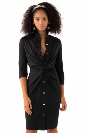 Smooth silhouette Gretchen Scott Twist & Shout Dress in Solid Black