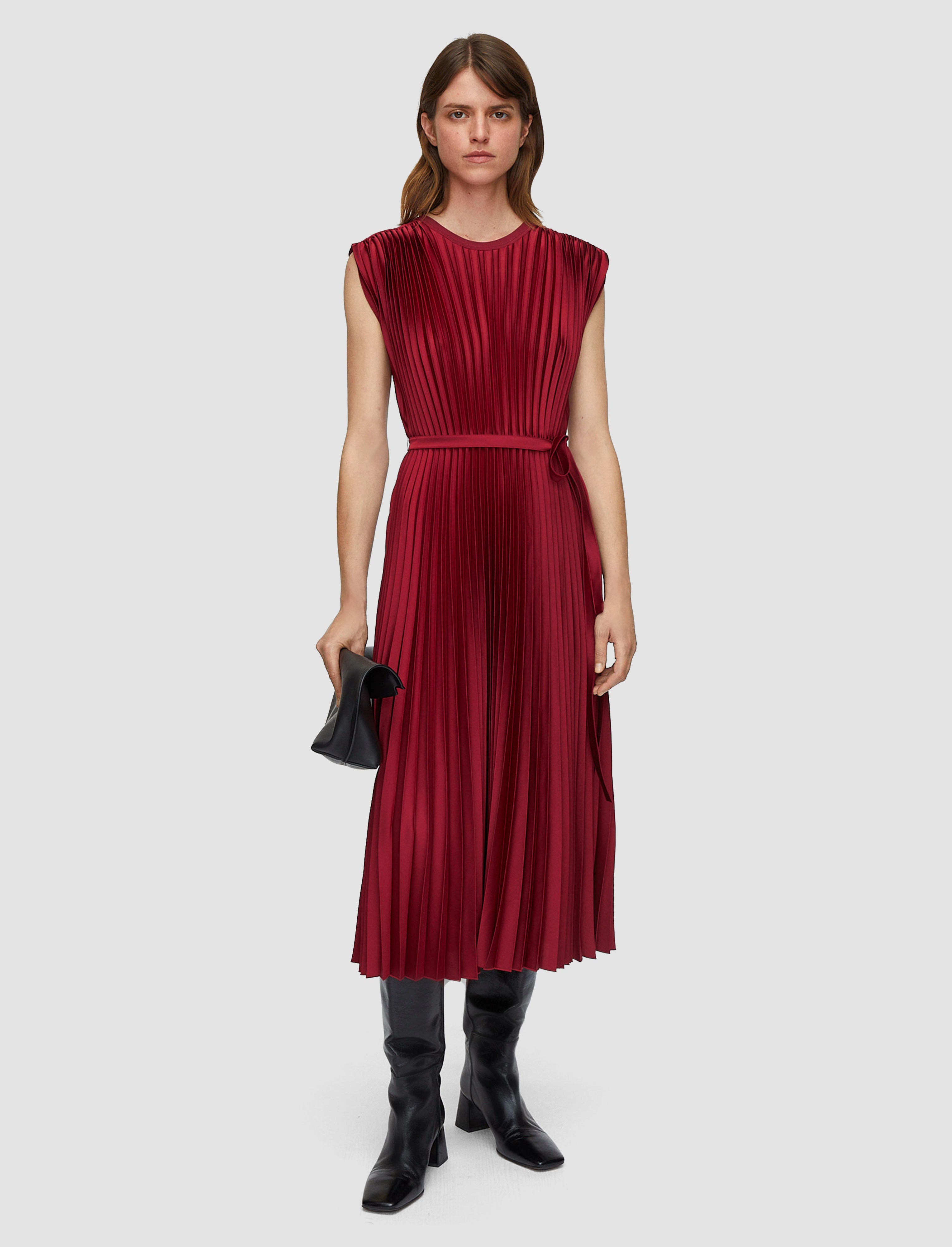 Softly Structured Volta Knit Weave Pliss Dress