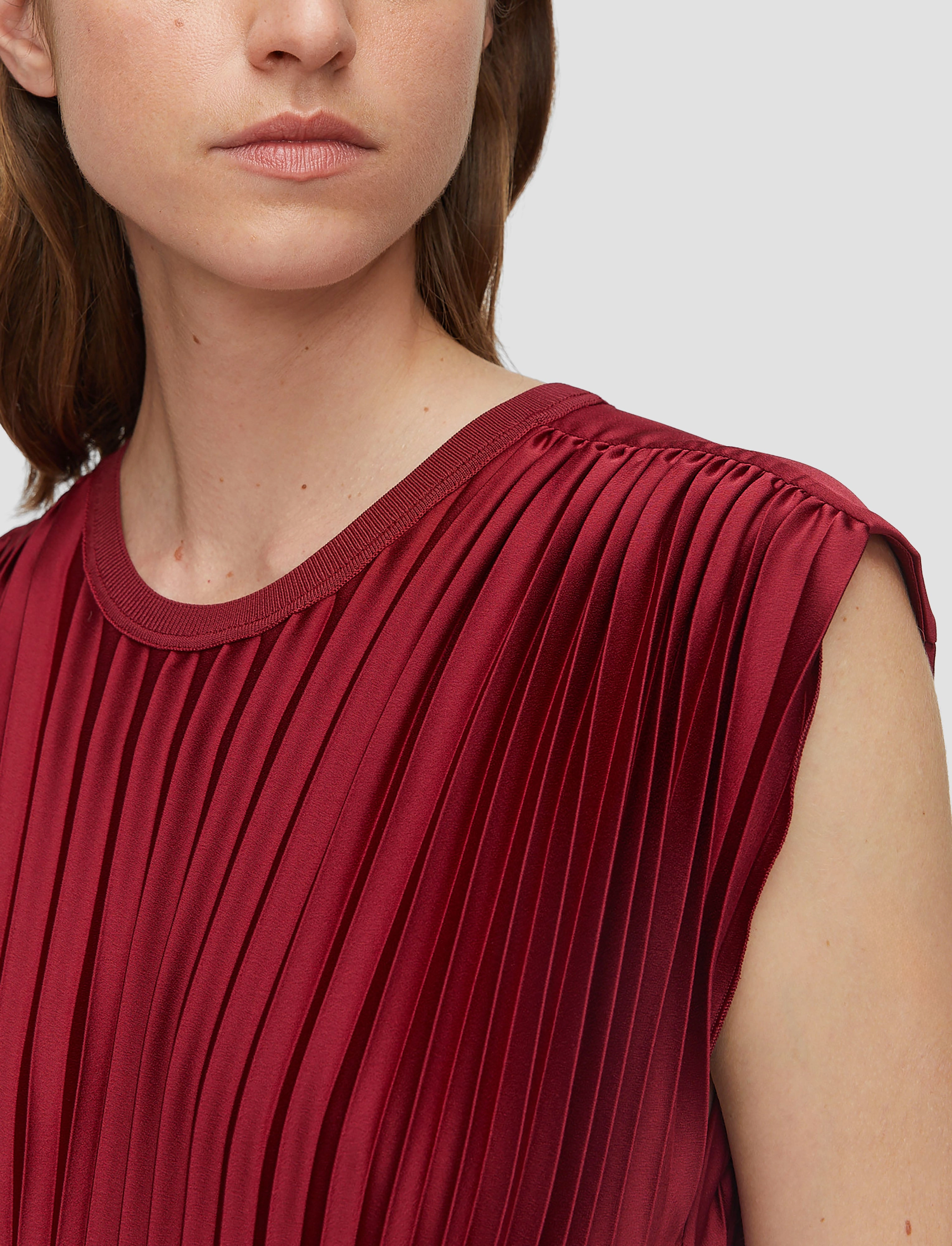 Printed-Fabric Volta Knit Weave Pliss Dress