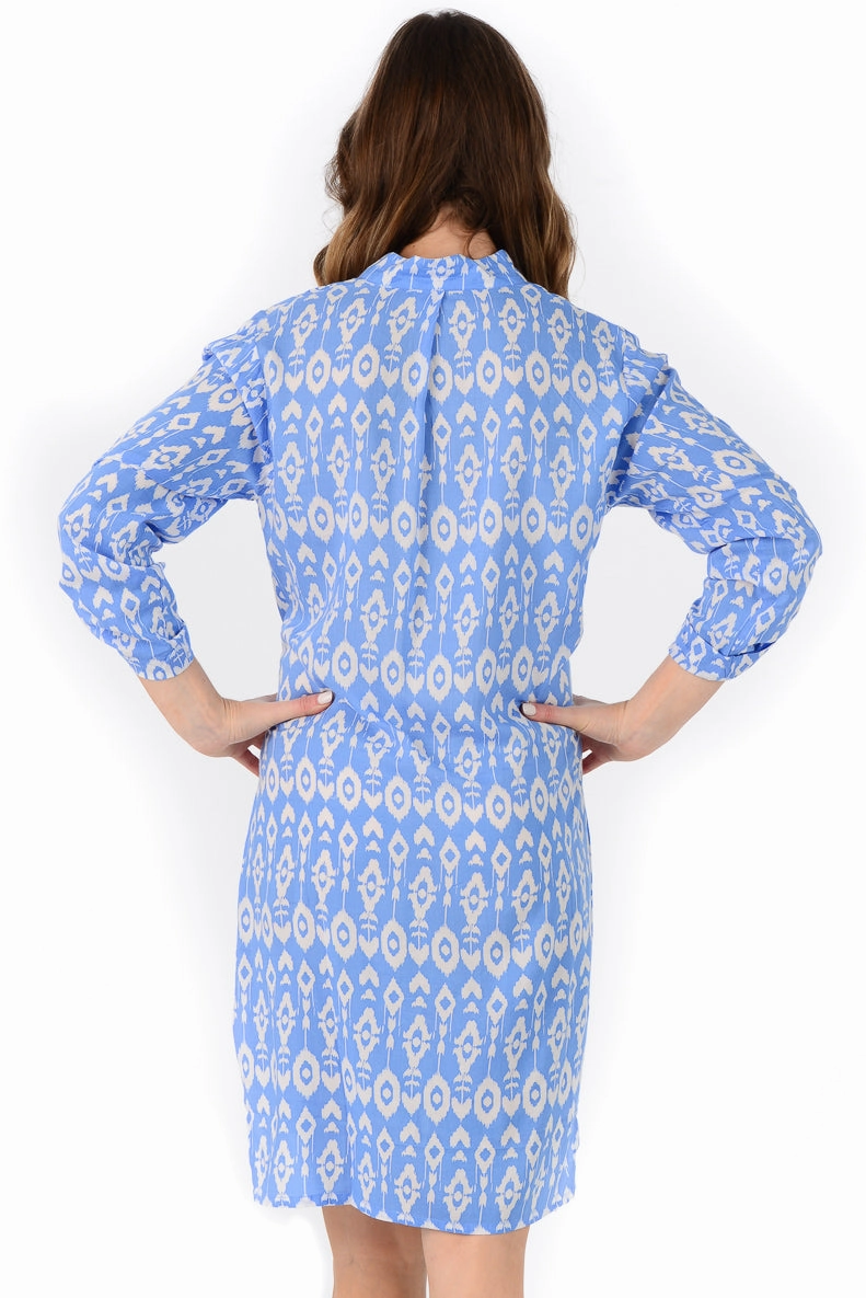Day Tripper Dress / Periwinkle Ikat Silky-Feel