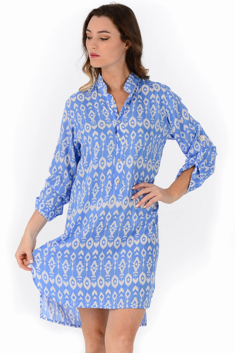 Day Tripper Dress / Periwinkle Ikat Casual weekend dress