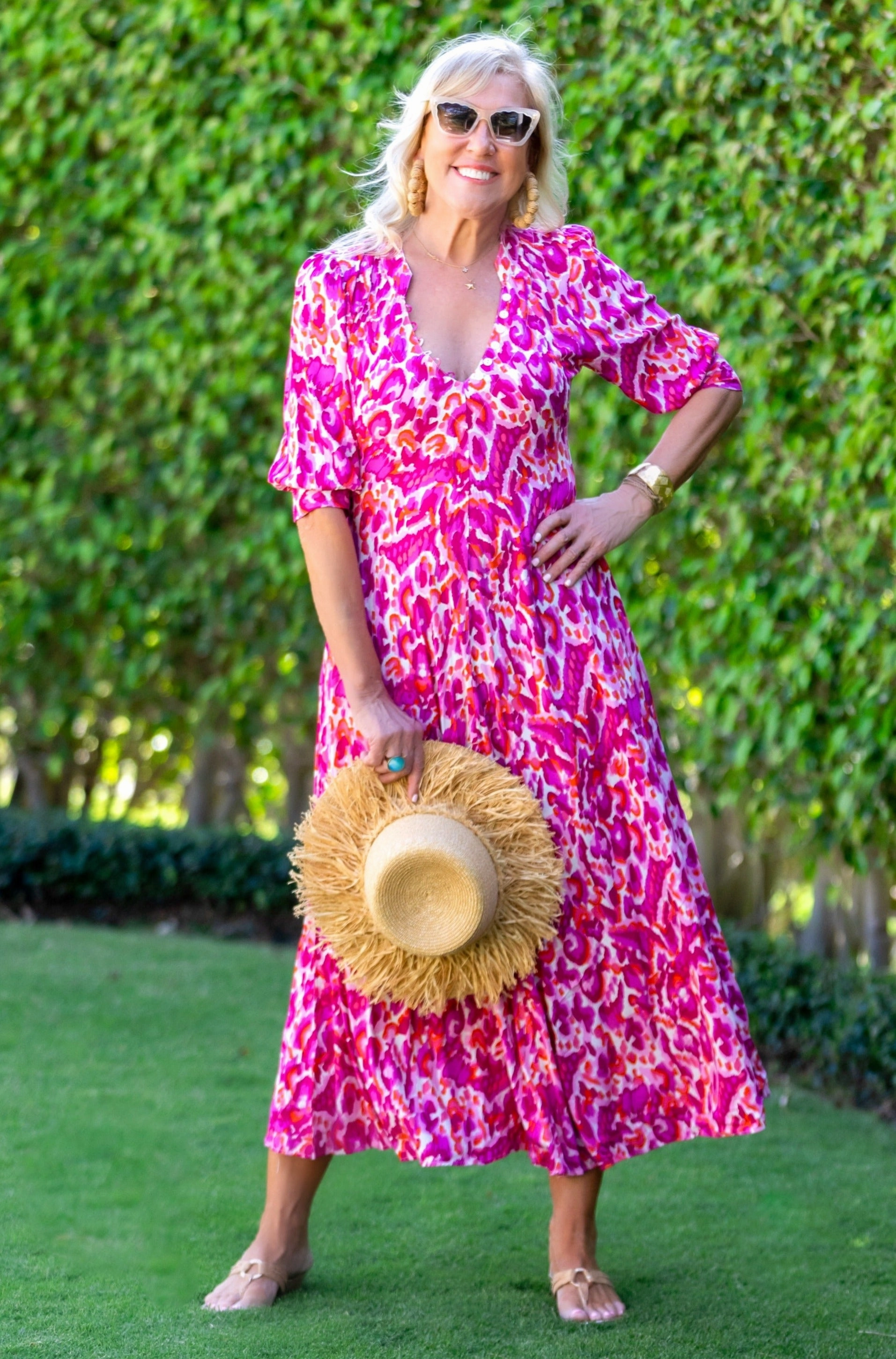 Daphne Dress / Magenta Premium Material