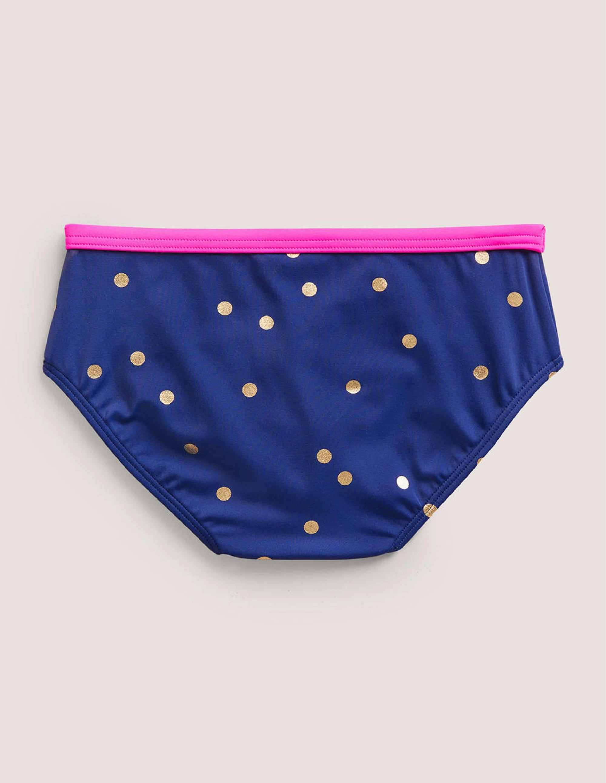 Patterned Bikini Bottoms-Harmony Blue Gold Spot Trendy-Design