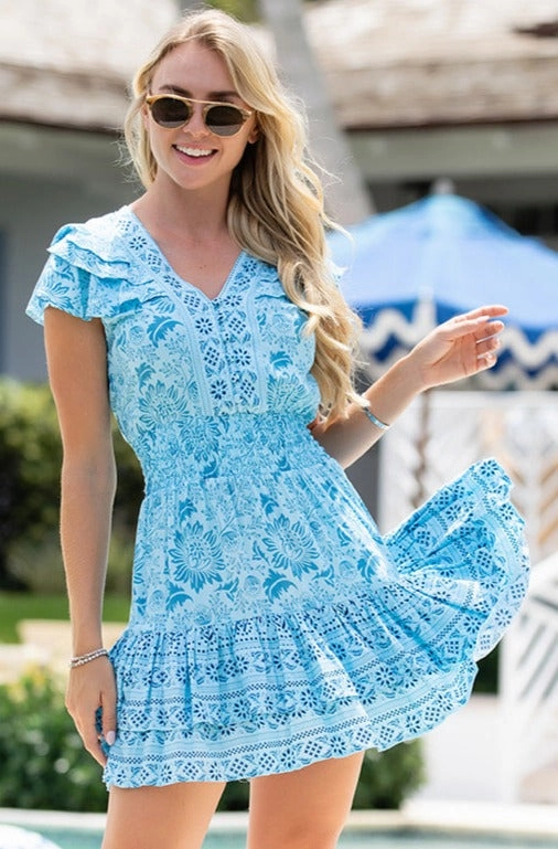 Zoey Dress / Turquoise Bust-Enhancing