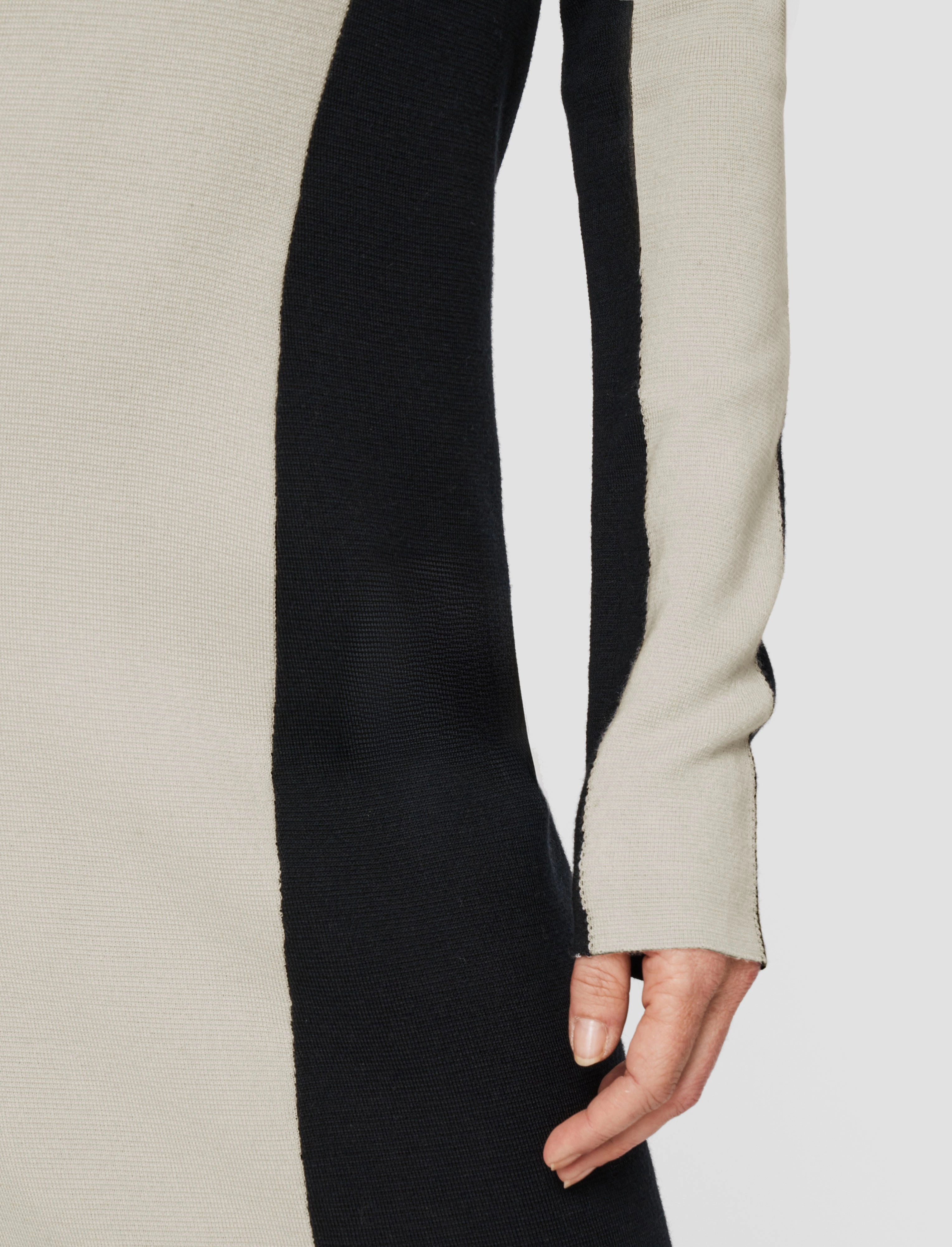 Shimmer-Finish Bi-Colour Knit Dress