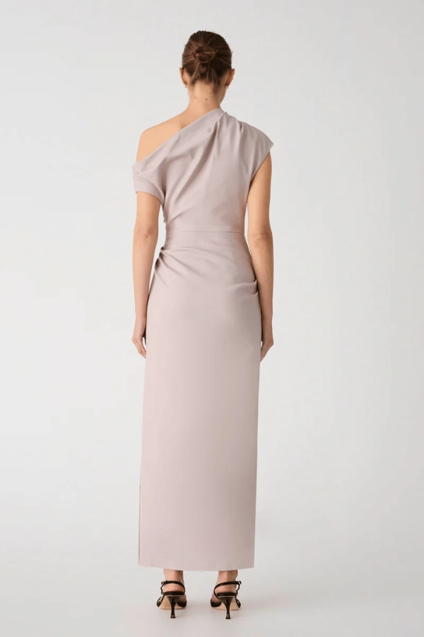 Gia Midi Dress Faded Silver Polished Style Natural Form
