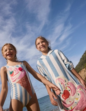 Cutting edge Mara Towelling Throw-On-Caribbean Blue Mermaid