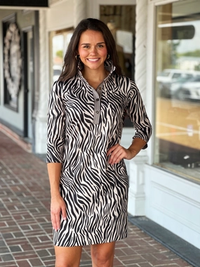Grab Quick Comfort Stretch Gretchen Scott Everywhere Dress in Zebra Print