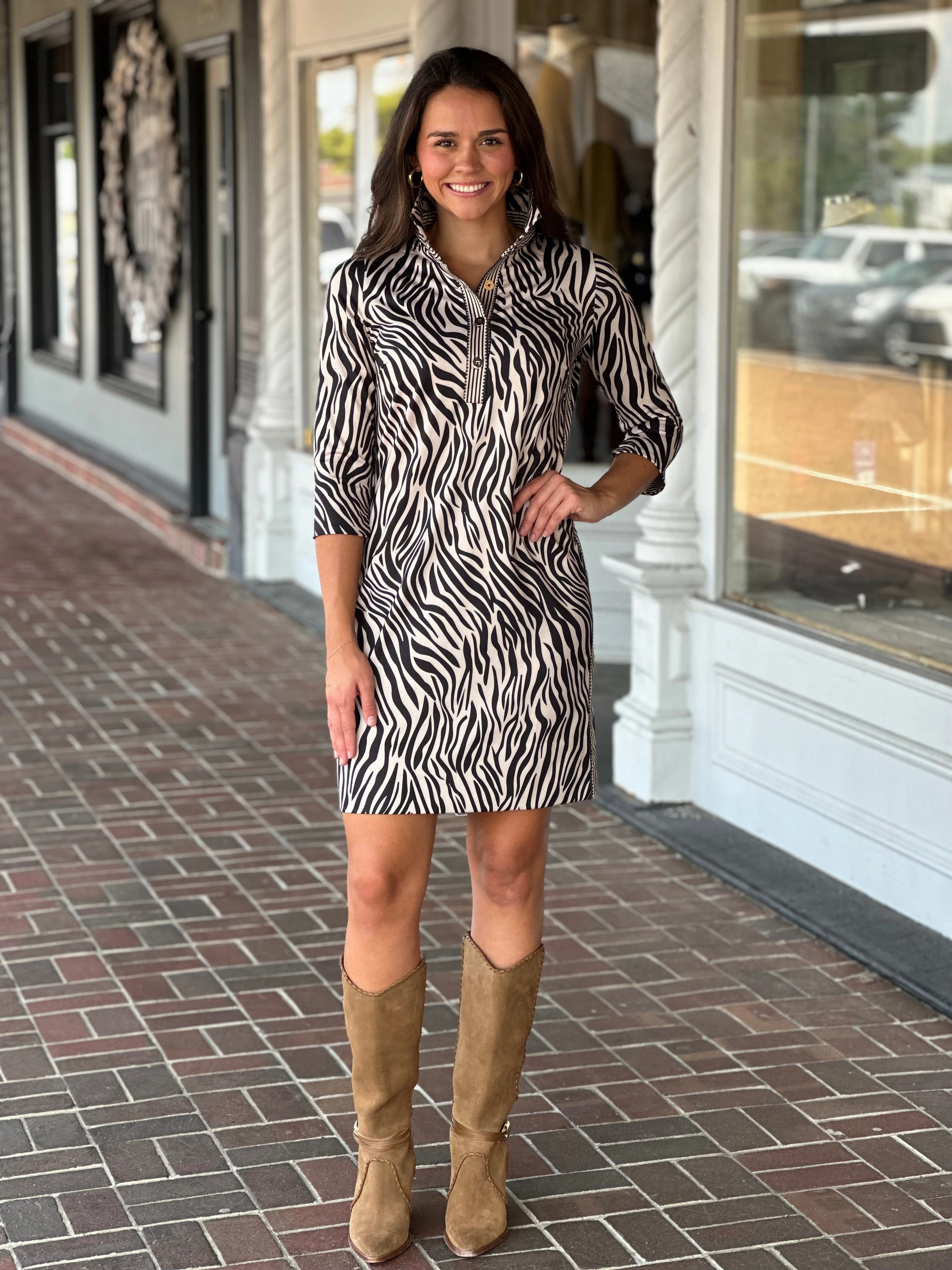 Gretchen Scott Everywhere Dress in Zebra Print Classic Design