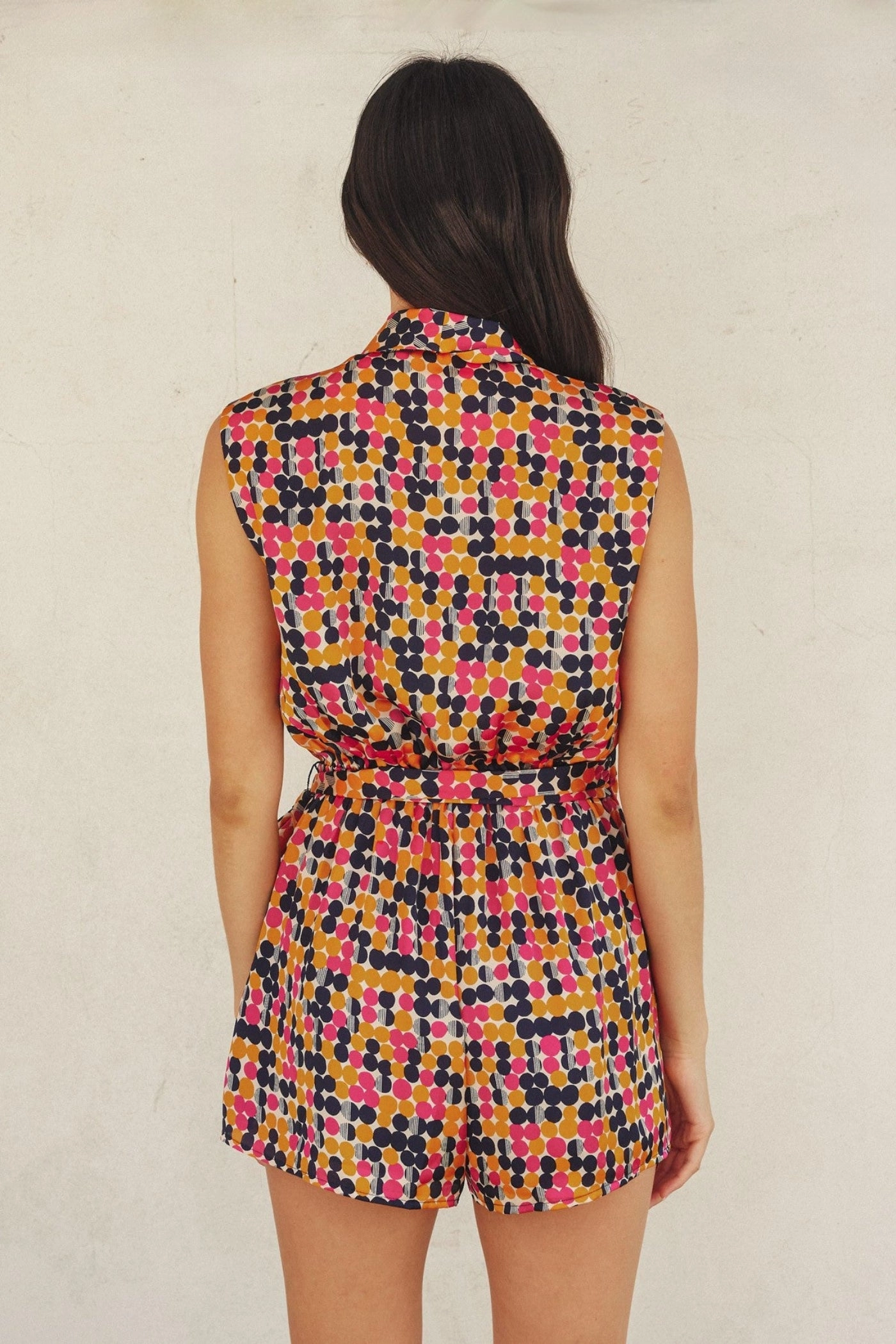 Fine Neutral Premium Urban VALERIE SHAWL LAPEL ROMPER