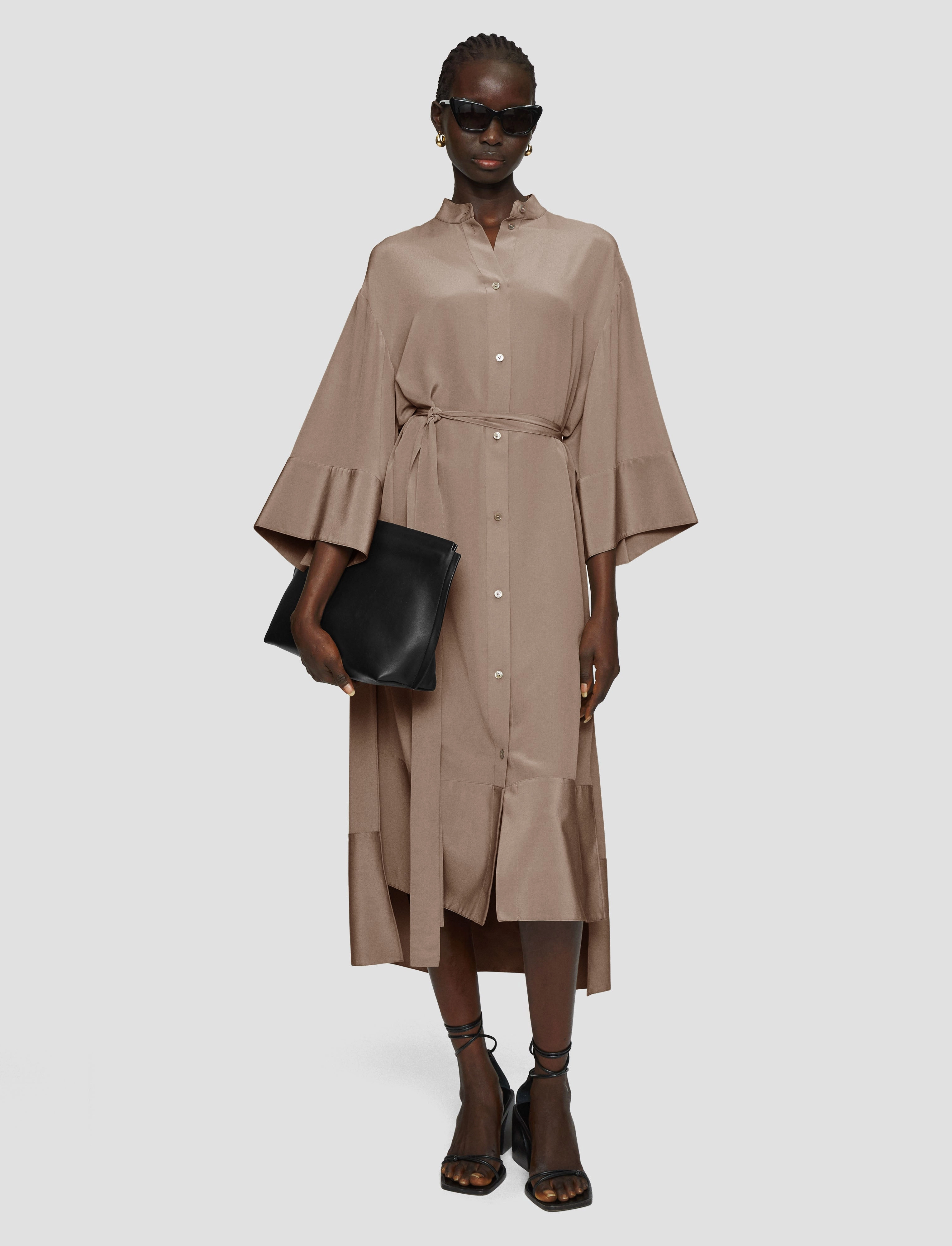 Darius Crepe de Soie Silk Dress Bare Arm