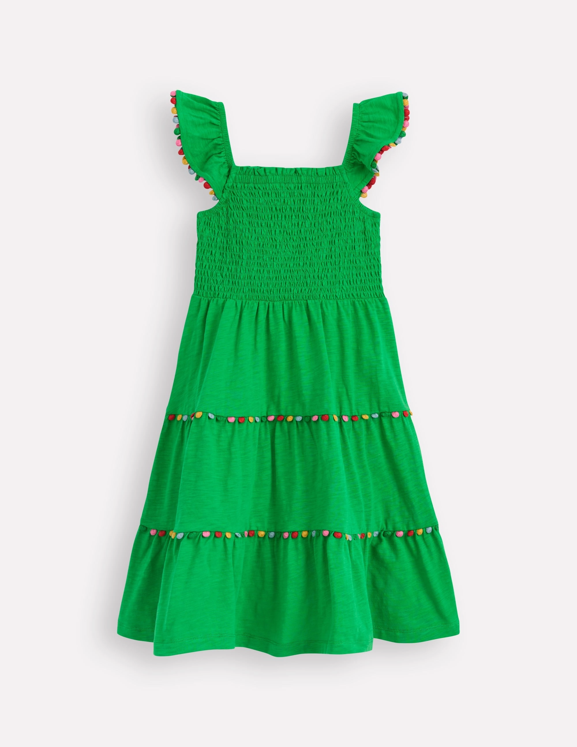 Addison Twirly Pom Dress-Sapling Green Relax Tones Lightweight