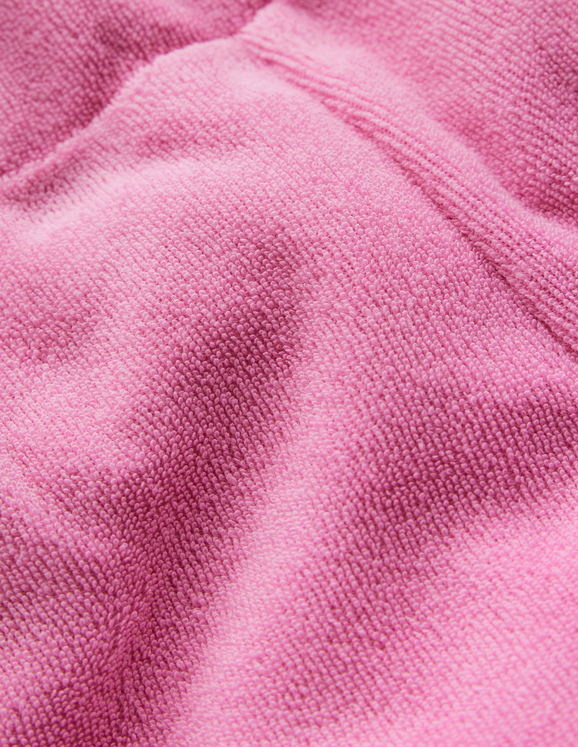 Athletic Fit Frill Hem Towelling Shorts-Vintage Mauve