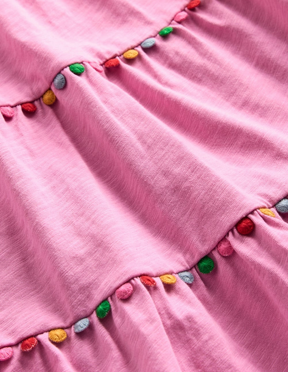 Side-Zip Addison Twirly Pom Dress-Pink