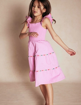 Addison Twirly Pom Dress-Pink Work Style Pure Piece