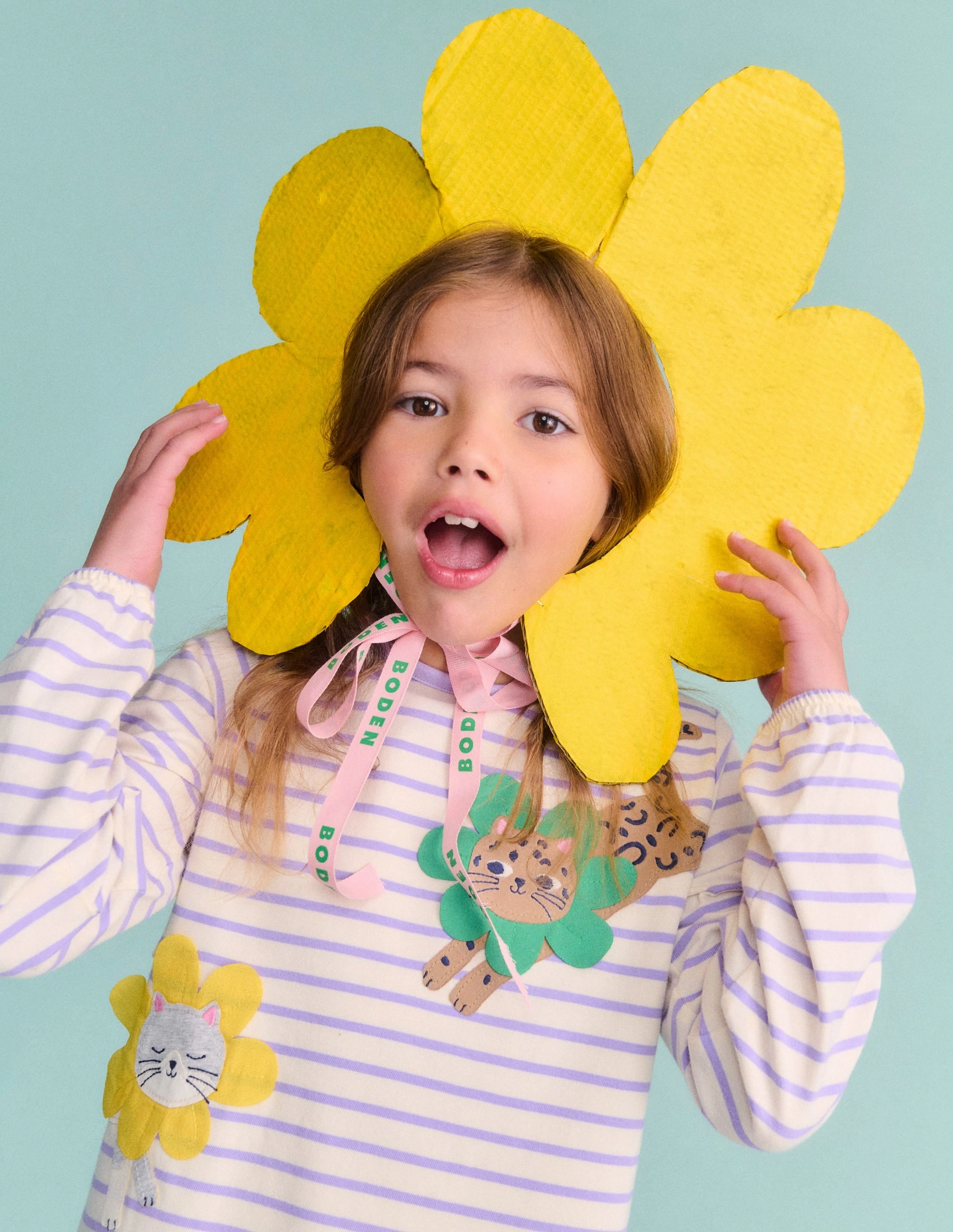 Appliqu Jersey Tunic-Aster Purple / Ivory Cats Moisture Control Lining