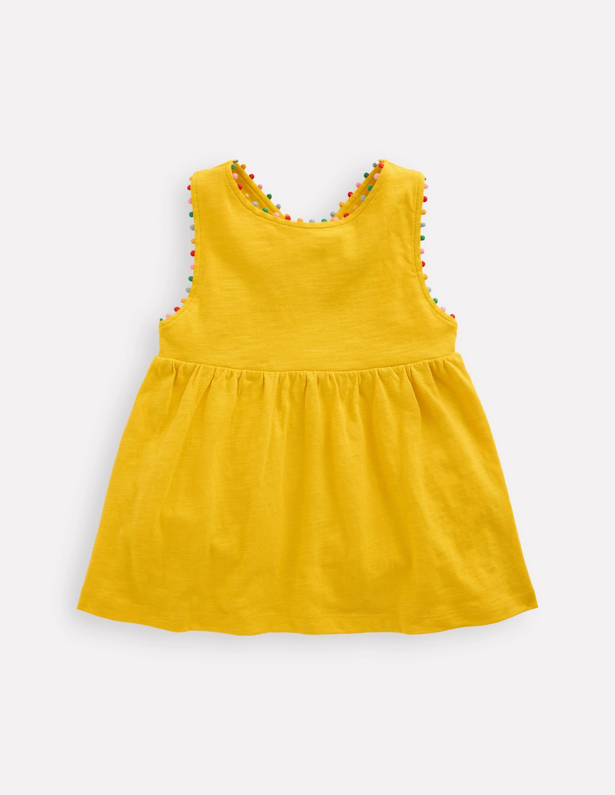 AntiPillTreatment Cross-back Pom Vest-Pineapple Yellow