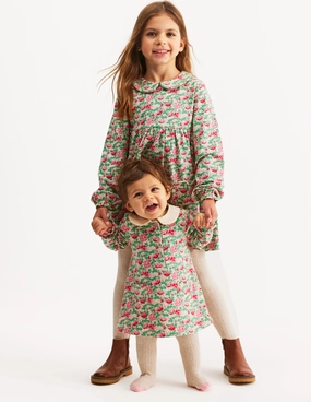 Jersey Doublecloth Dress-Pink Wild Rose Floral Formal Look Effortless Comfort