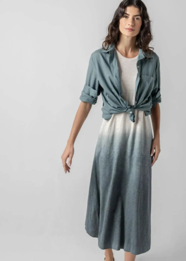 Ombre Jewel Neck Tank Dress Vine Ombre Winter Layering Low Maintenance