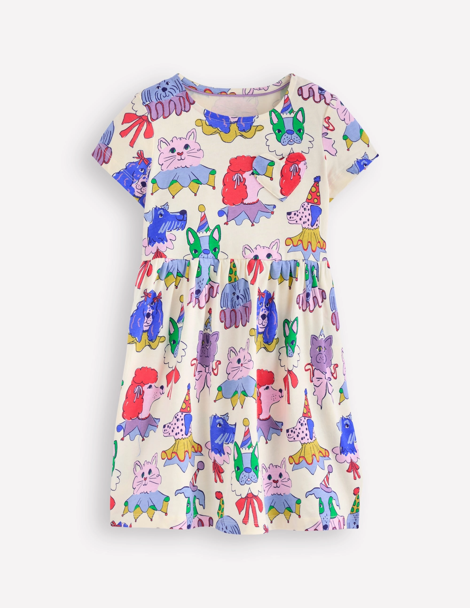 Light Blend Heart Pocket Fun Jersey Dress-Soft Ivory Parade Pets