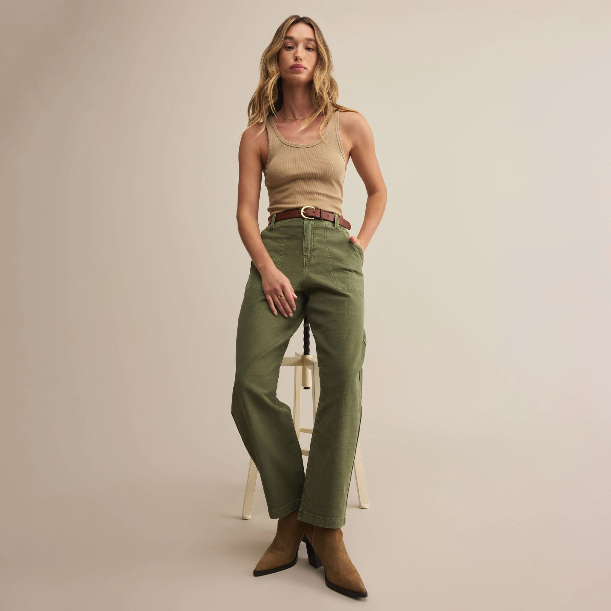 OLIVE TWILL PANTS Sport Ready Fit