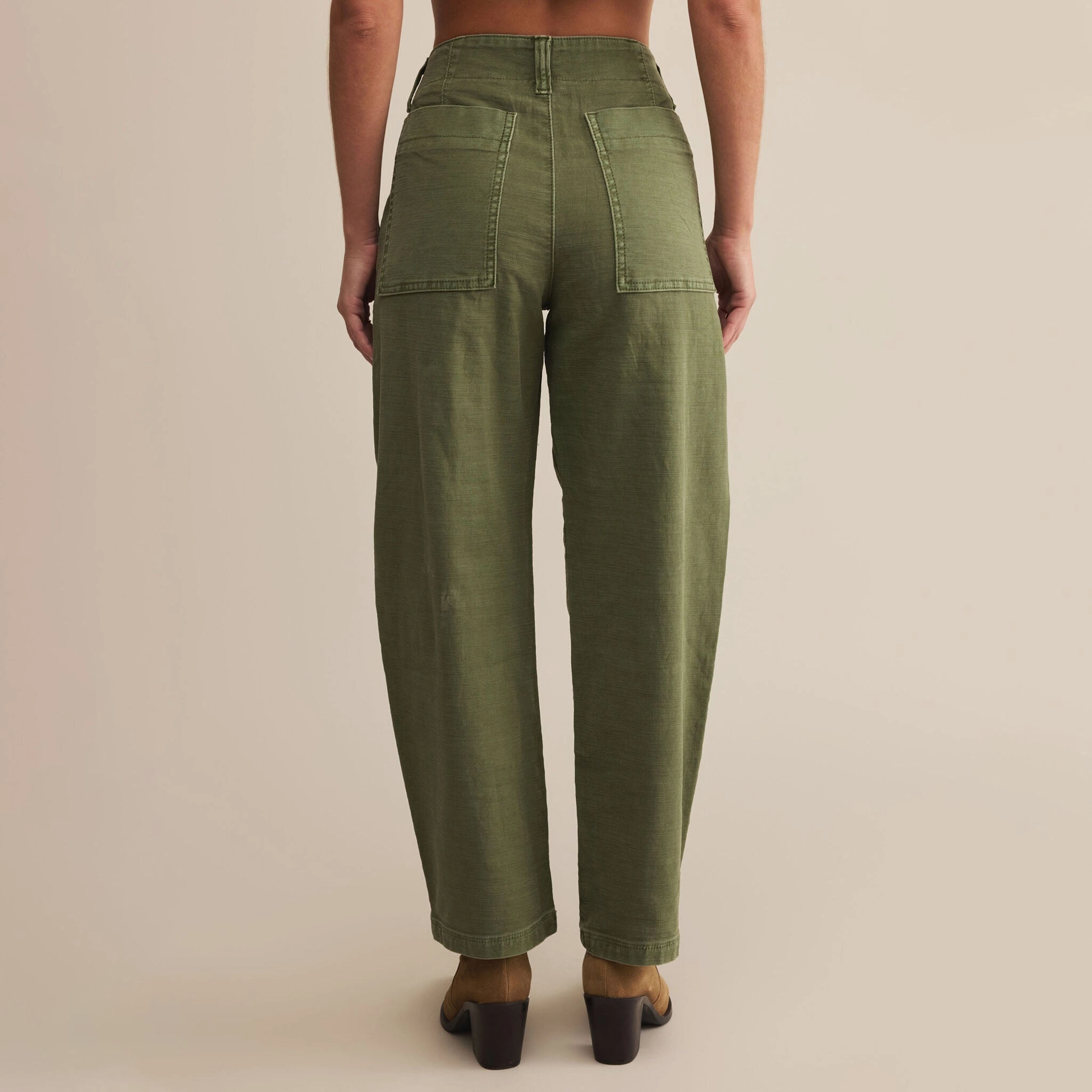 OLIVE TWILL PANTS Non Slip Waist Grip