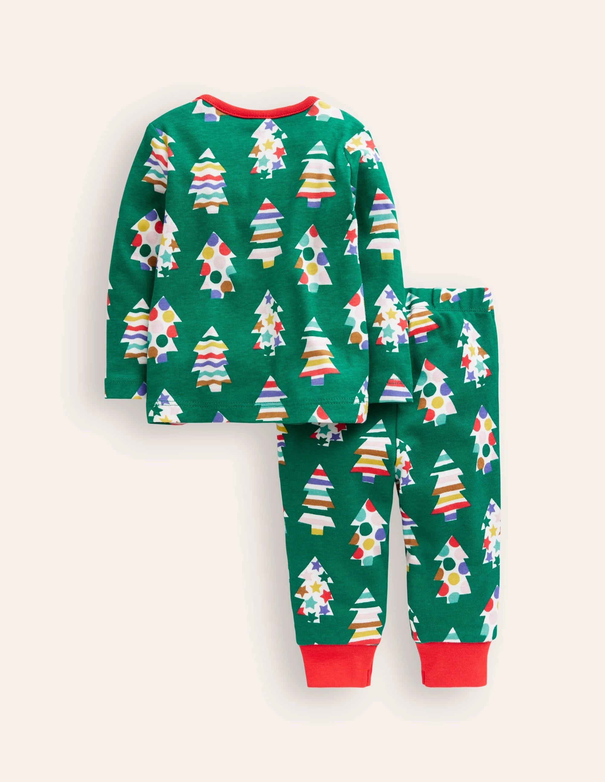 Sharp Friends Weekend Bold Snug Single Long John Pyjamas-Jewel Green Trees