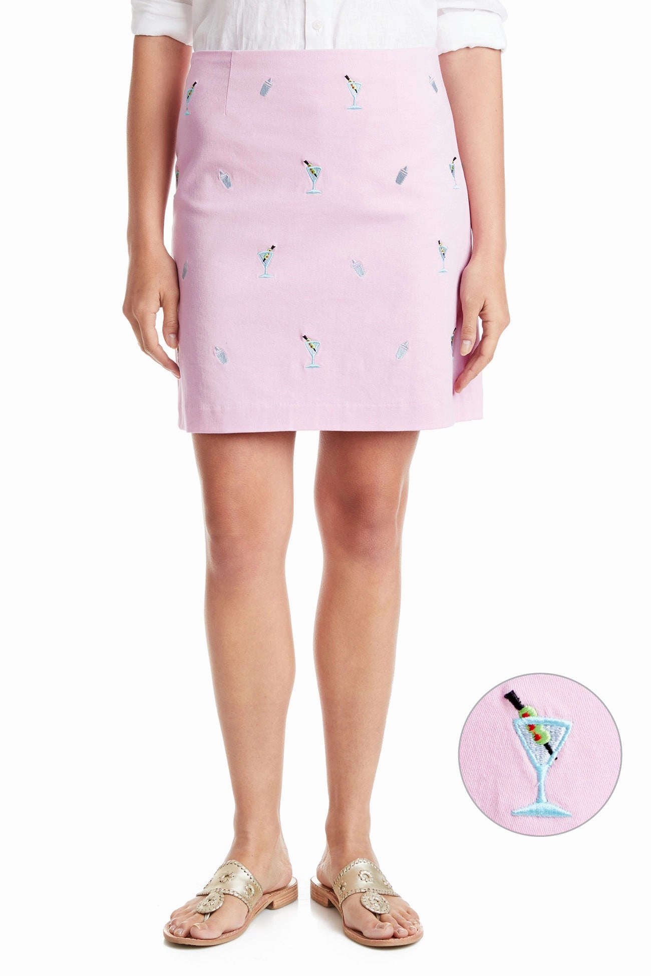Ali Skirt Stretch Twill Pink with Martini and Shaker Smooth Layer Formal Event
