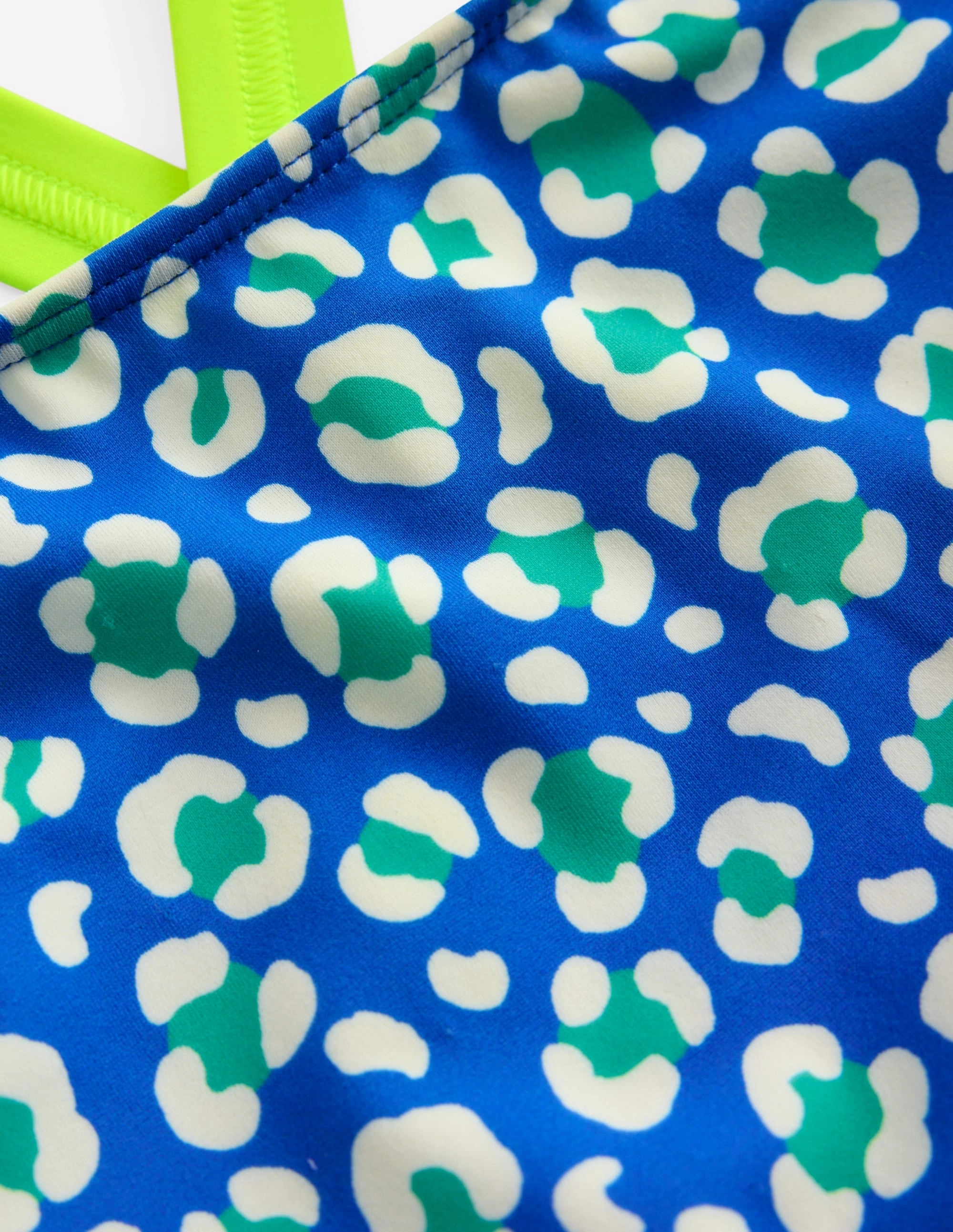 Cross-back Tankini Top-Aquamarine Leopard Geometric-Shapes Poolside Comfort