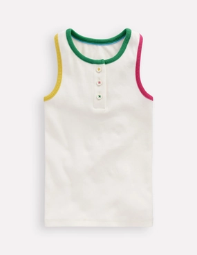 Racerback Ribbed Vest-White Adaptive Temperature Control TonalStitching