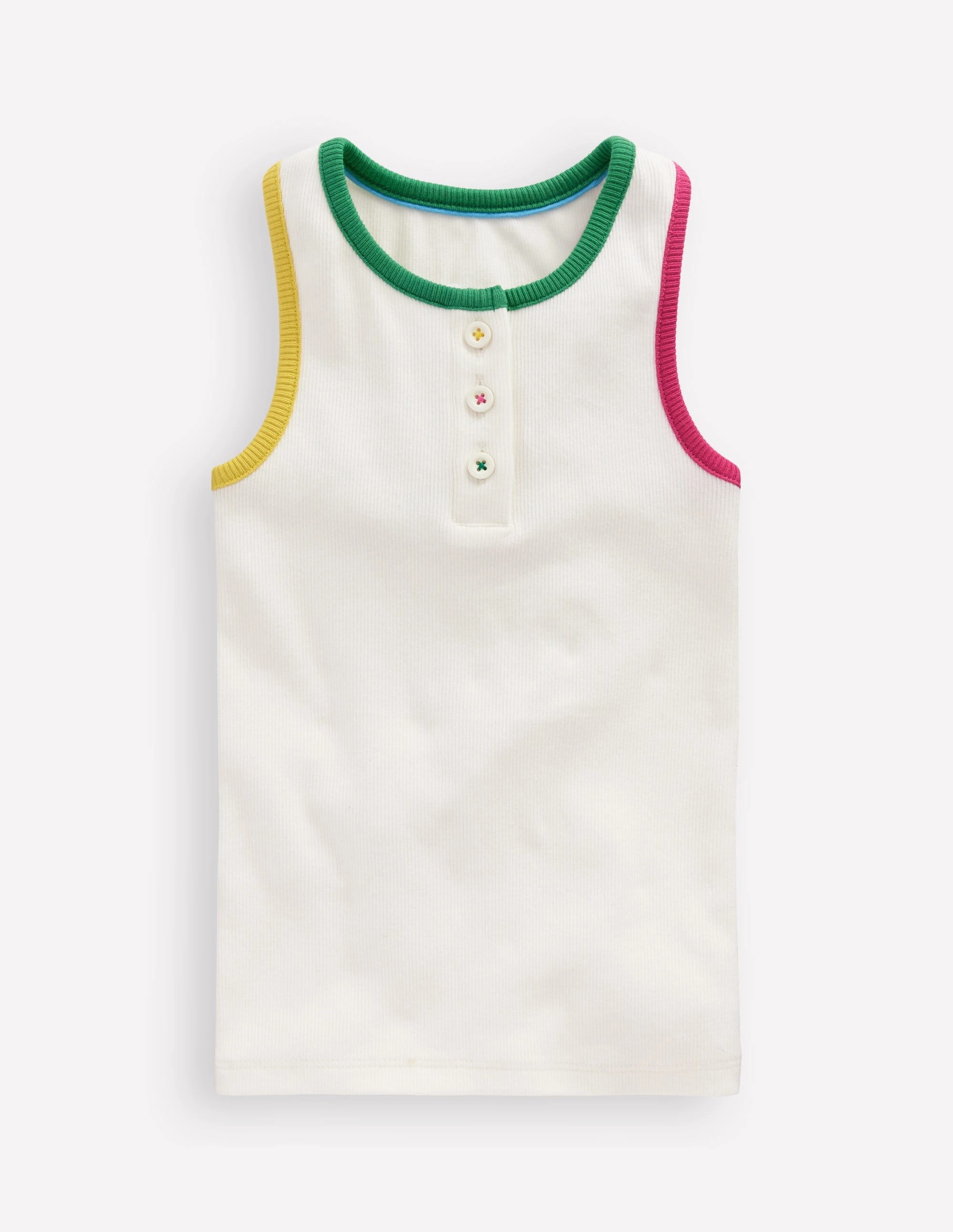Racerback Ribbed Vest-White Adaptive Temperature Control TonalStitching