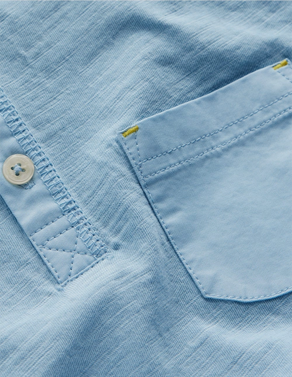 Short Sleeve Henley T-Shirt-Glacier Blue Summer Style