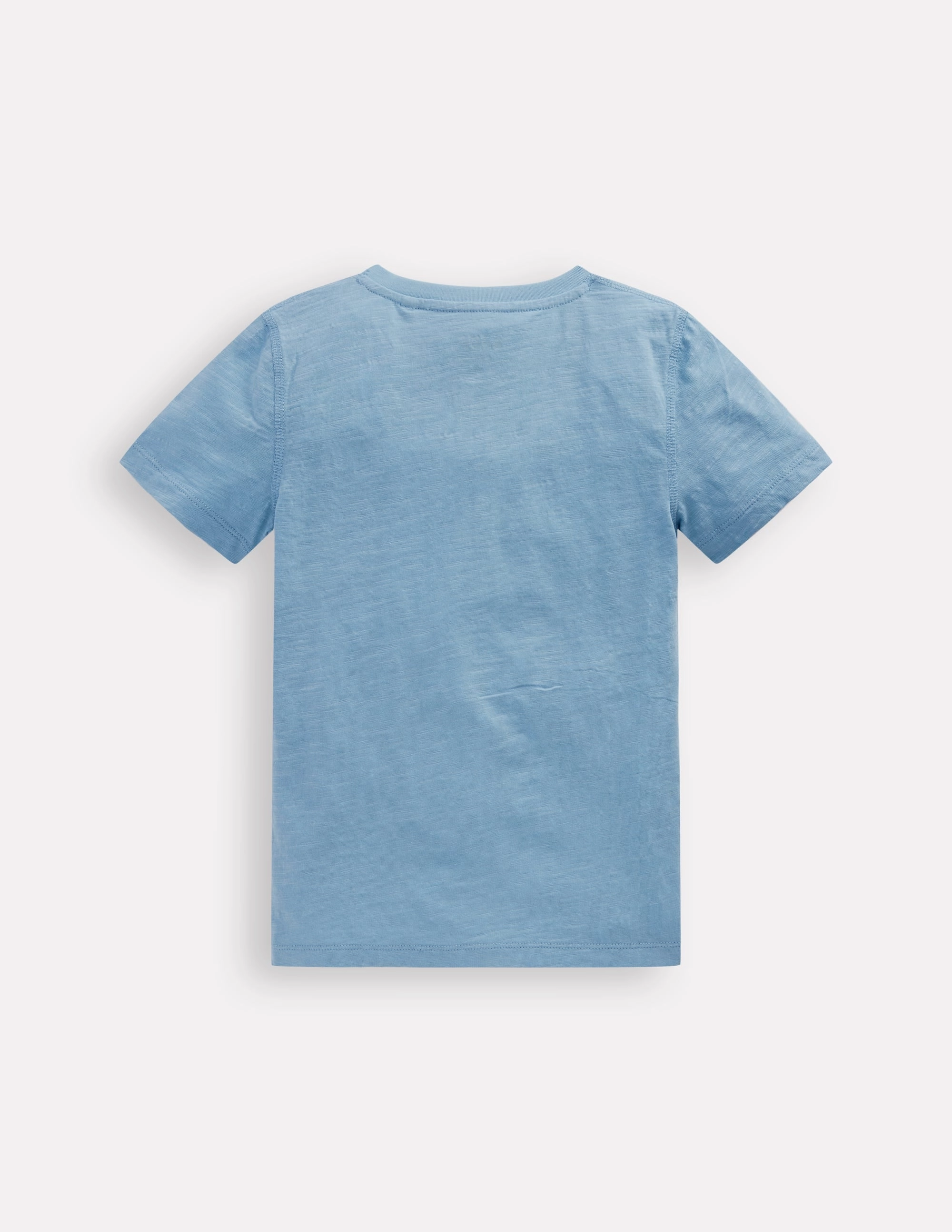 Short Sleeve Henley T-Shirt-Glacier Blue Textured Weave