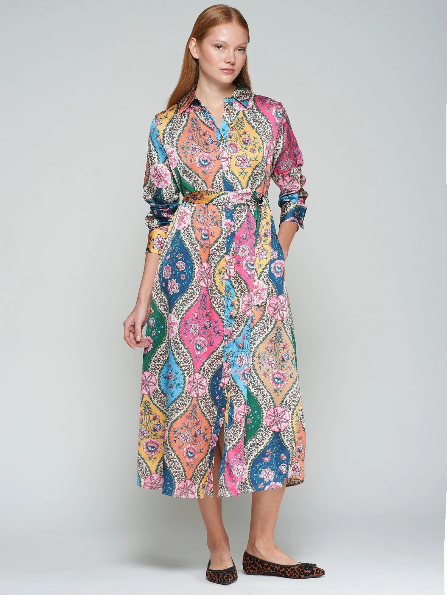 FLORAL SHIRT DRESS Refined Mood Flattering Design Wear