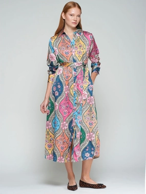 FLORAL SHIRT DRESS Refined Mood Flattering Design Wear