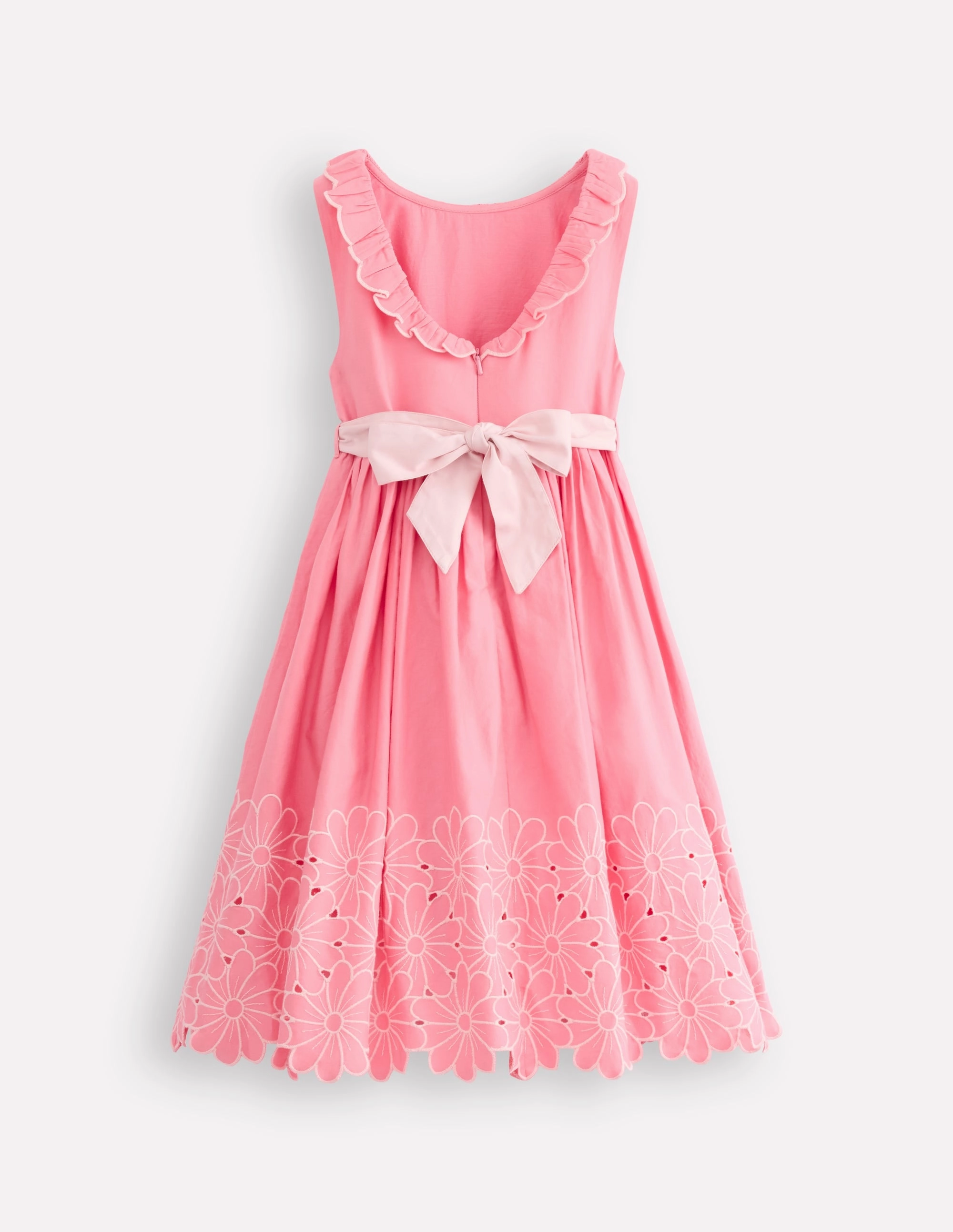Flower Hem Occasion Dress-Salmon Pink Everyday Look Casual Days