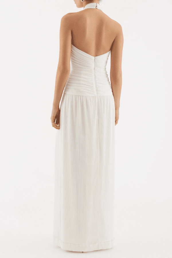 Evening Tone Guinevere Halter Gown Ivory
