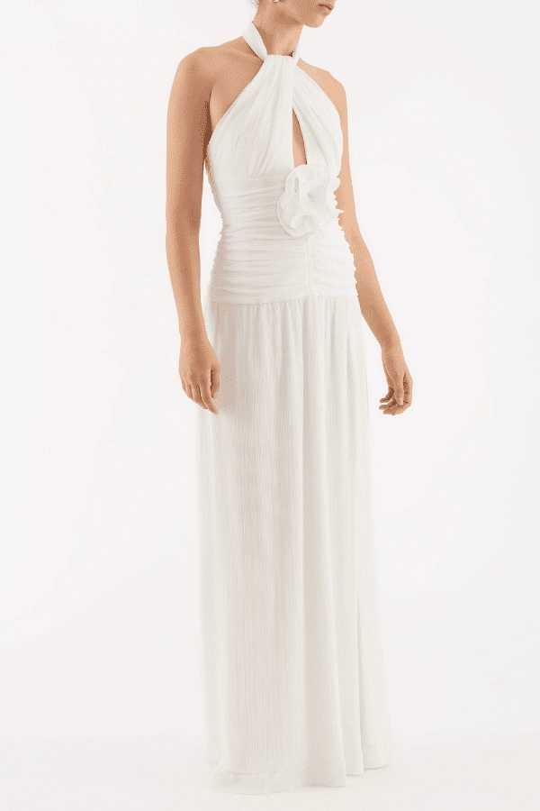 Guinevere Halter Gown Ivory Chill Design